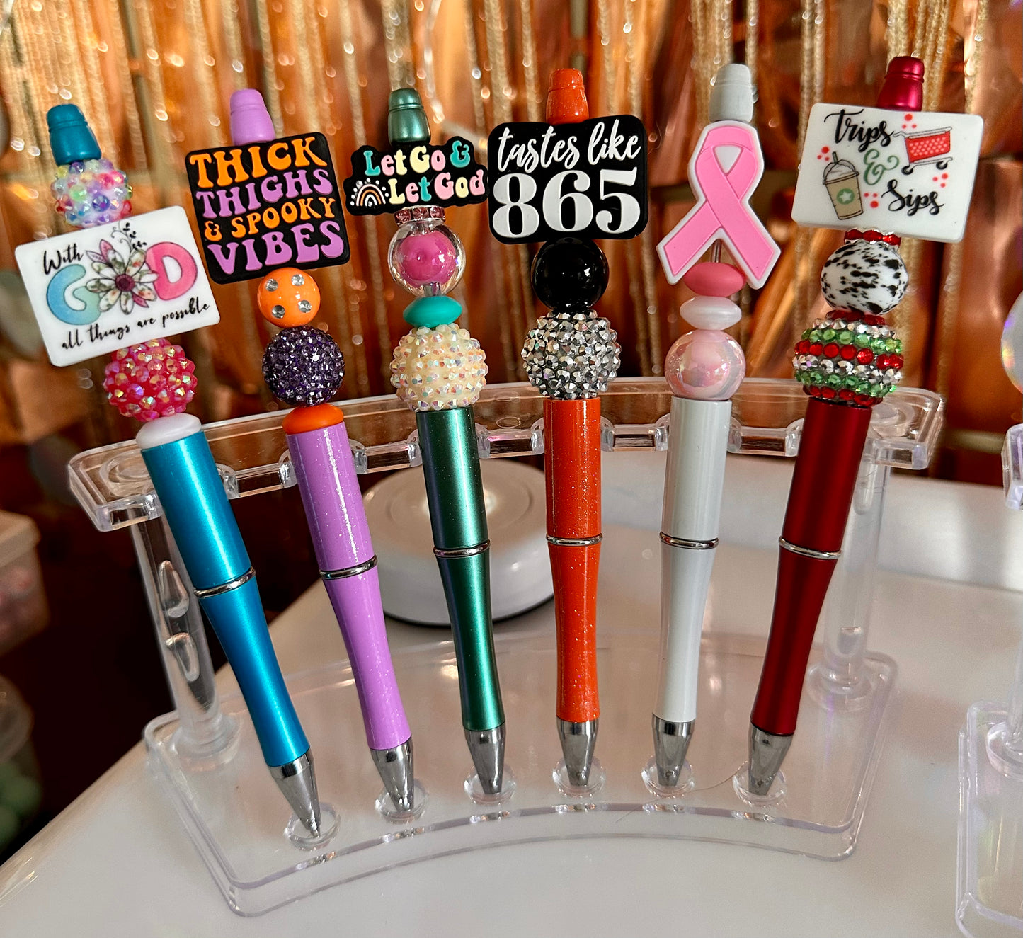 Custom beaded pen